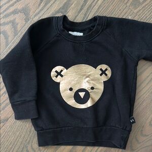 Huxbaby size 2 Black and Gold Bear Kids Sweatshirt